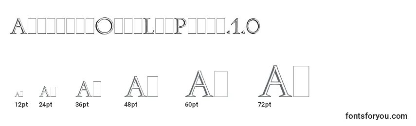 Размеры шрифта AugusteaOpenLetPlain.1.0