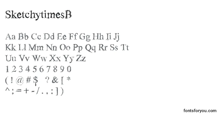 Fuente SketchytimesB - alfabeto, números, caracteres especiales