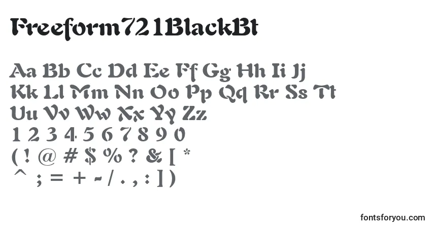 A fonte Freeform721BlackBt – alfabeto, números, caracteres especiais