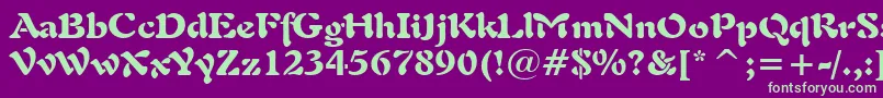 Freeform721BlackBt Font – Green Fonts on Purple Background