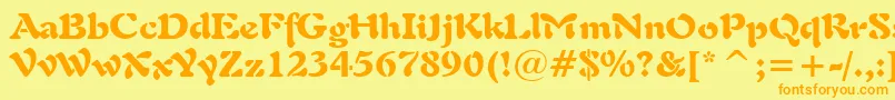 Freeform721BlackBt Font – Orange Fonts on Yellow Background