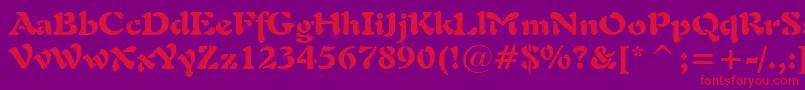 Freeform721BlackBt Font – Red Fonts on Purple Background