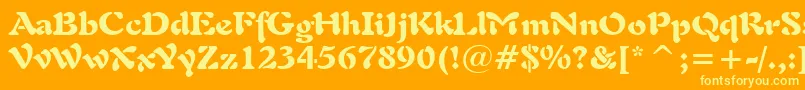 Freeform721BlackBt Font – Yellow Fonts on Orange Background