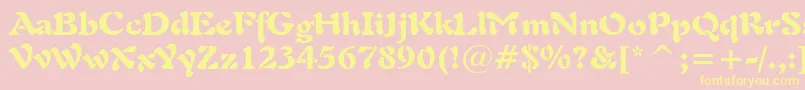 Freeform721BlackBt Font – Yellow Fonts on Pink Background