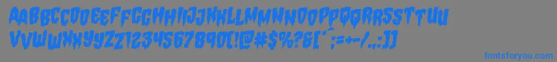 Hemogoblinstagrotal-Schriftart – Blaue Schriften auf grauem Hintergrund