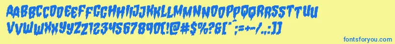 Hemogoblinstagrotal Font – Blue Fonts on Yellow Background