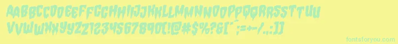 Hemogoblinstagrotal Font – Green Fonts on Yellow Background