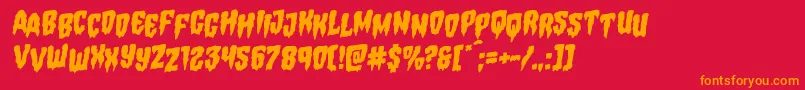 Hemogoblinstagrotal Font – Orange Fonts on Red Background