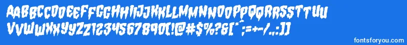 Hemogoblinstagrotal Font – White Fonts on Blue Background