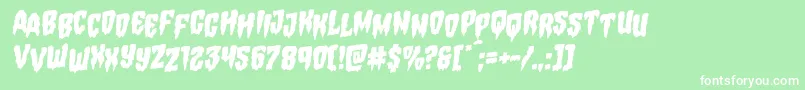 Fonte Hemogoblinstagrotal – fontes brancas em um fundo verde