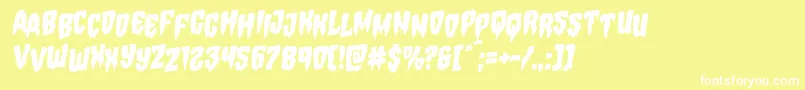 Hemogoblinstagrotal Font – White Fonts on Yellow Background