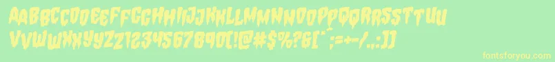 Hemogoblinstagrotal Font – Yellow Fonts on Green Background