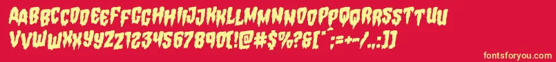 Hemogoblinstagrotal Font – Yellow Fonts on Red Background