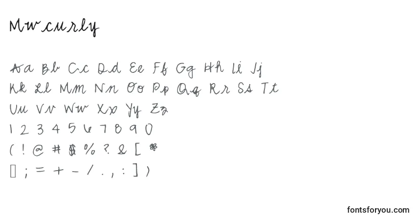 A fonte Mwcurly – alfabeto, números, caracteres especiais