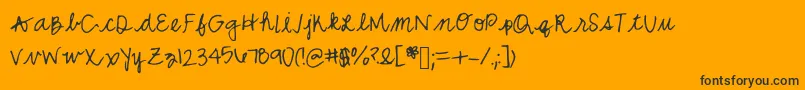 Mwcurly-Schriftart – Schwarze Schriften auf orangefarbenem Hintergrund