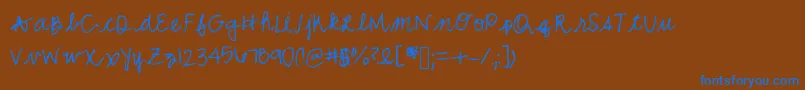 Шрифт Mwcurly – синие шрифты на коричневом фоне
