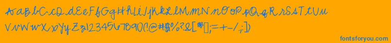 Mwcurly-fontti – siniset fontit oranssilla taustalla