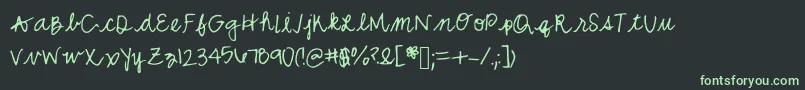 Mwcurly-fontti – vihreät fontit mustalla taustalla