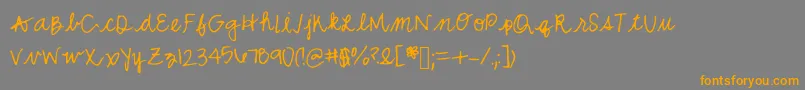 Mwcurly Font – Orange Fonts on Gray Background