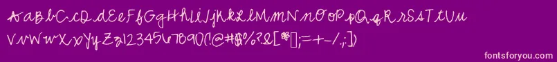 Mwcurly Font – Pink Fonts on Purple Background