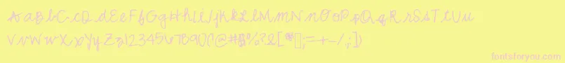 Mwcurly Font – Pink Fonts on Yellow Background