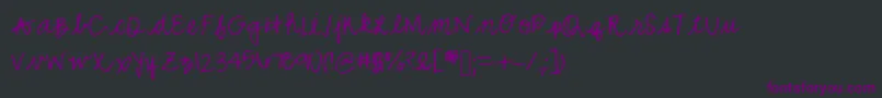 Czcionka Mwcurly – fioletowe czcionki na czarnym tle