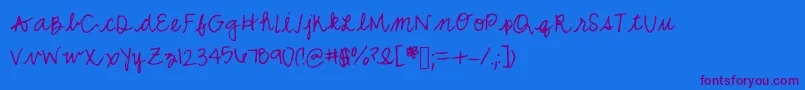 Mwcurly Font – Purple Fonts on Blue Background