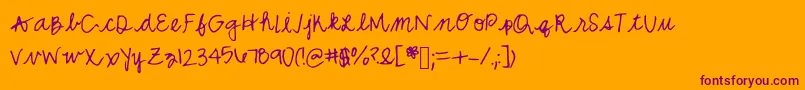 Mwcurly Font – Purple Fonts on Orange Background