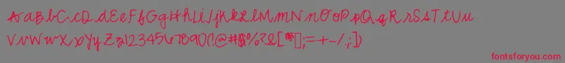 Mwcurly Font – Red Fonts on Gray Background