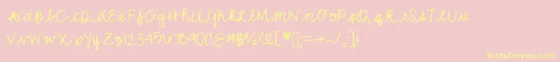 Mwcurly Font – Yellow Fonts on Pink Background