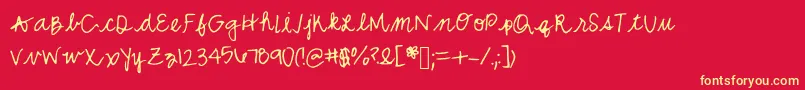 Mwcurly Font – Yellow Fonts on Red Background