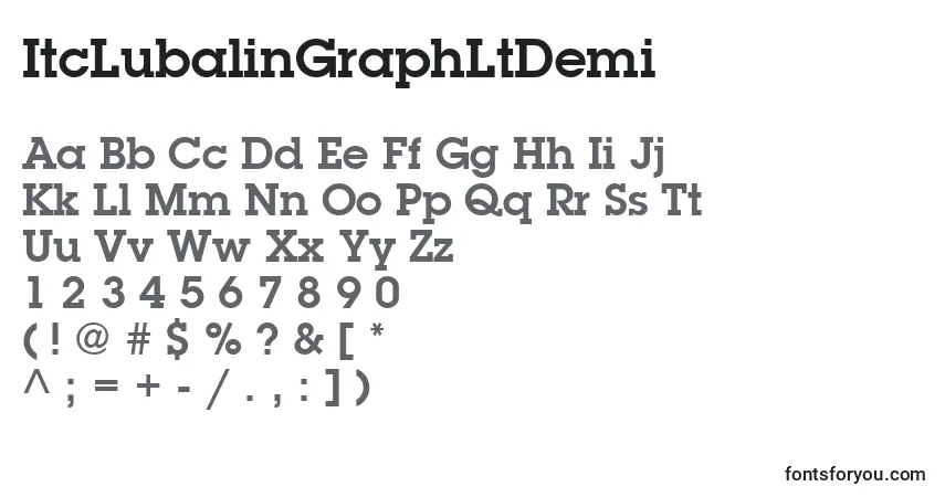 ItcLubalinGraphLtDemi-fontti – aakkoset, numerot, erikoismerkit