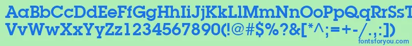 ItcLubalinGraphLtDemi Font – Blue Fonts on Green Background