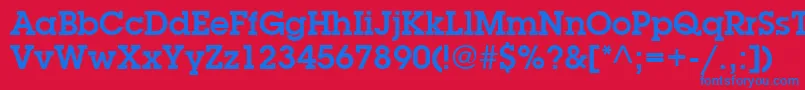 Fonte ItcLubalinGraphLtDemi – fontes azuis em um fundo vermelho