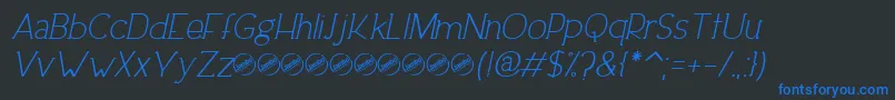 DowntownEleganceItalic Font – Blue Fonts on Black Background