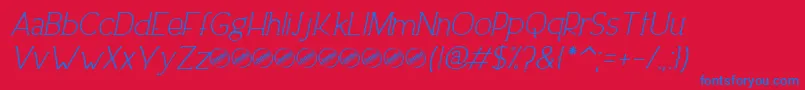 DowntownEleganceItalic-Schriftart – Blaue Schriften auf rotem Hintergrund