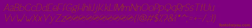 フォントDowntownEleganceItalic – 紫色の背景に茶色のフォント