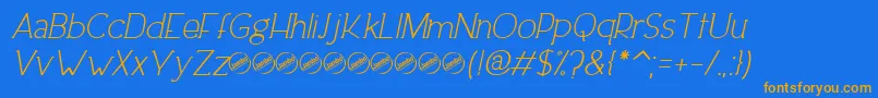 DowntownEleganceItalic Font – Orange Fonts on Blue Background