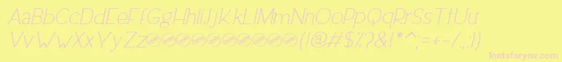 Шрифт DowntownEleganceItalic – розовые шрифты на жёлтом фоне