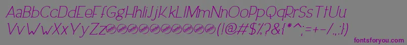 Шрифт DowntownEleganceItalic – фиолетовые шрифты на сером фоне