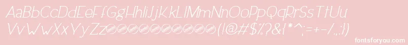 DowntownEleganceItalic-Schriftart – Weiße Schriften auf rosa Hintergrund
