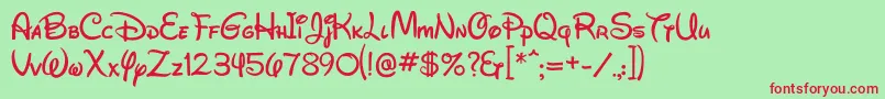 Waltograph42 Font – Red Fonts on Green Background
