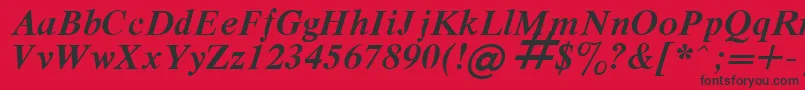 RespectBoldItalic.001.001 Font – Black Fonts on Red Background