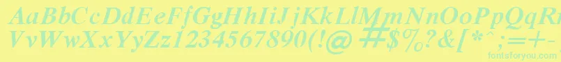 RespectBoldItalic.001.001 Font – Green Fonts on Yellow Background