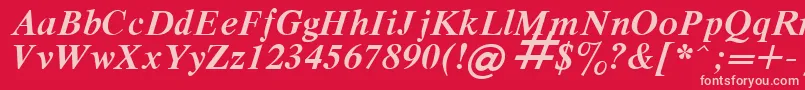 フォントRespectBoldItalic.001.001 – 赤い背景にピンクのフォント