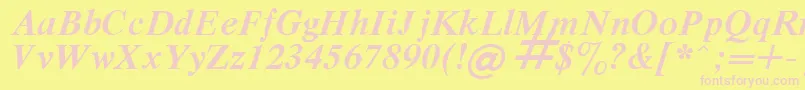 RespectBoldItalic.001.001 Font – Pink Fonts on Yellow Background