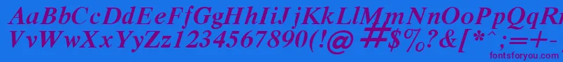 RespectBoldItalic.001.001 Font – Purple Fonts on Blue Background