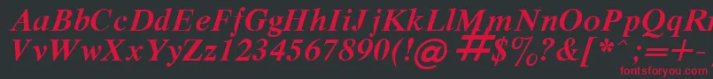 フォントRespectBoldItalic.001.001 – 黒い背景に赤い文字