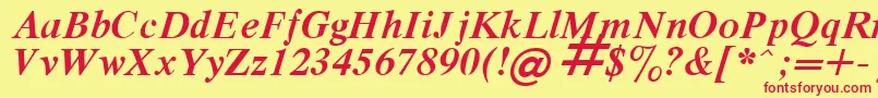 Czcionka RespectBoldItalic.001.001 – czerwone czcionki na żółtym tle
