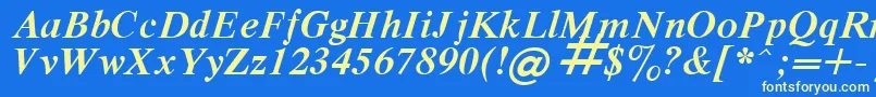 RespectBoldItalic.001.001 Font – Yellow Fonts on Blue Background